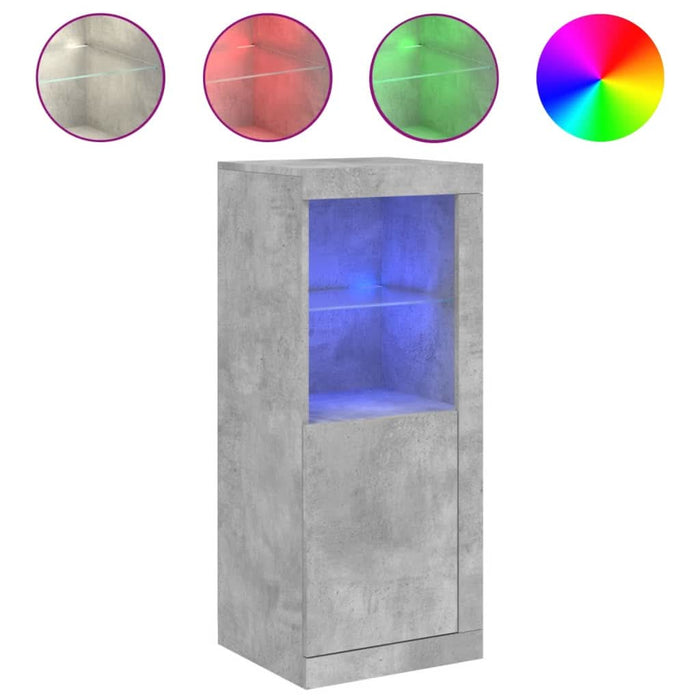 Servantă cu lumini LED, gri beton, 41x37x100 cm - WALTI WALTI