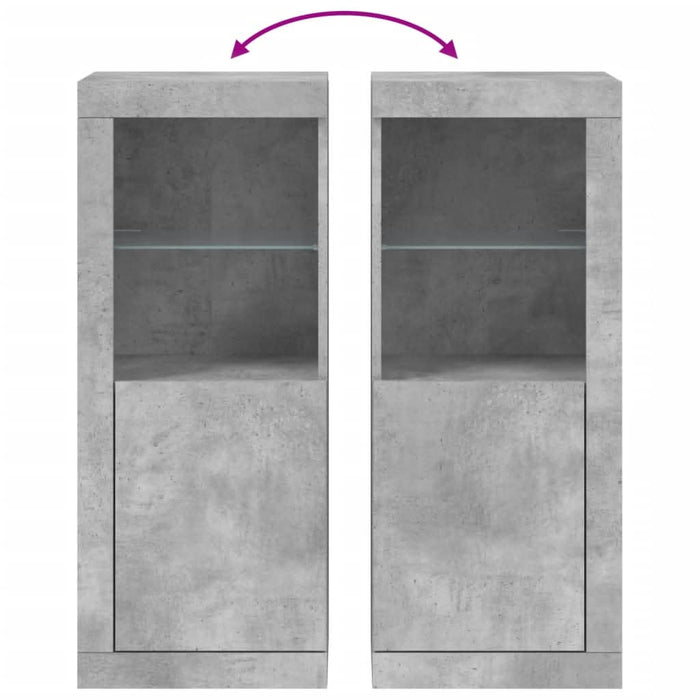 Servantă cu lumini LED, gri beton, 41x37x100 cm - WALTI WALTI