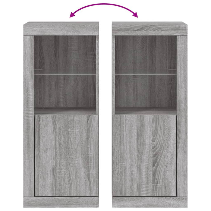 Servantă cu lumini LED, gri sonoma, 41x37x100 cm - WALTI WALTI
