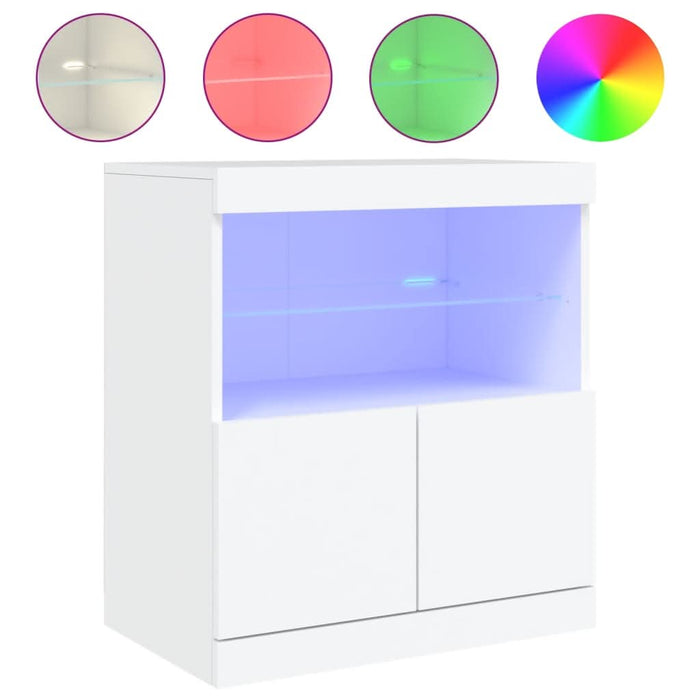 Servantă cu lumini LED, alb, 60x37x67 cm - WALTI WALTI