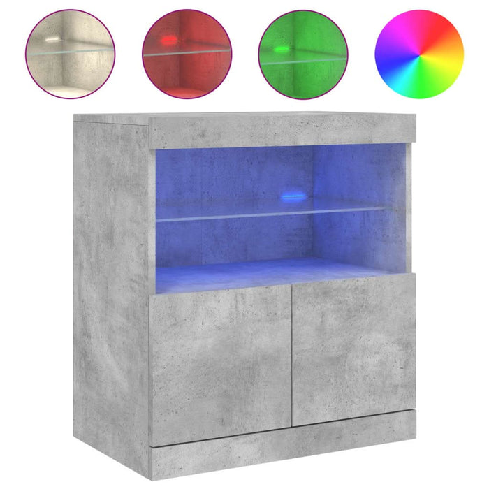 Servantă cu lumini LED, gri beton, 60x37x67 cm - WALTI WALTI