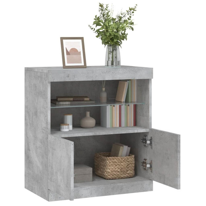 Servantă cu lumini LED, gri beton, 60x37x67 cm - WALTI WALTI