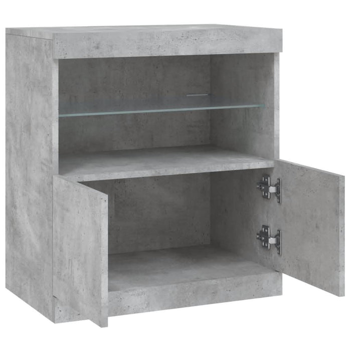 Servantă cu lumini LED, gri beton, 60x37x67 cm - WALTI WALTI