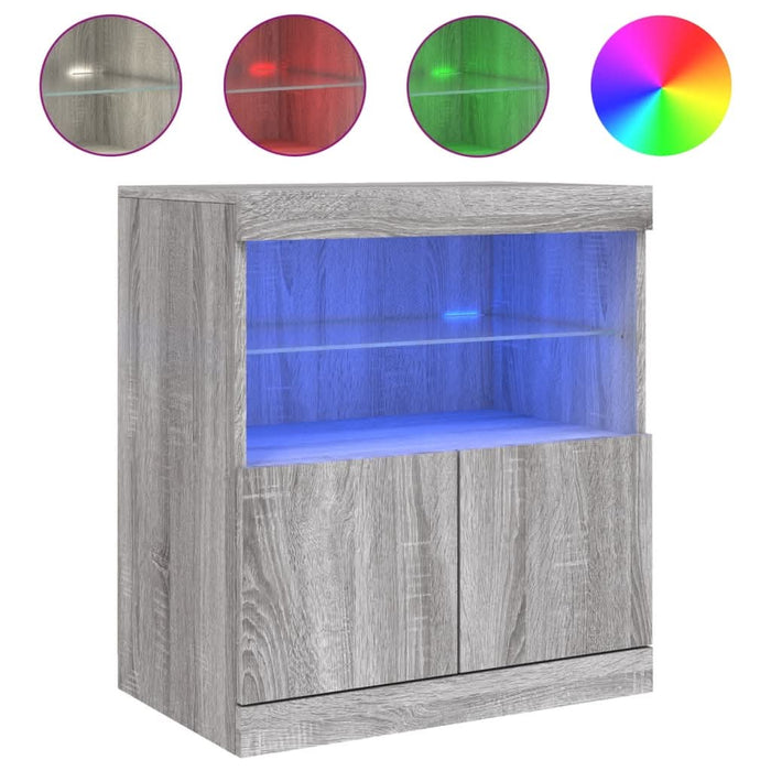 Servantă cu lumini LED, gri sonoma, 60x37x67 cm - WALTI WALTI