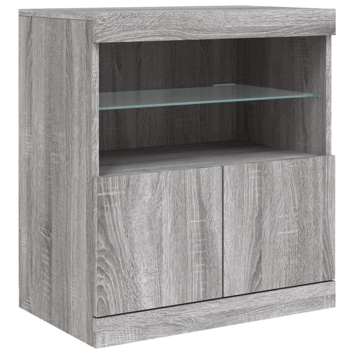 Servantă cu lumini LED, gri sonoma, 60x37x67 cm - WALTI WALTI