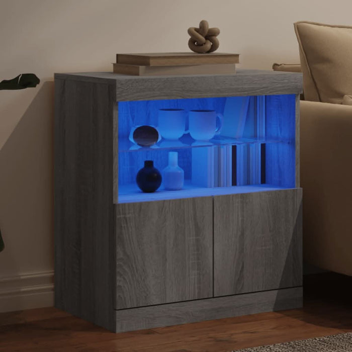 Servantă cu lumini LED, gri sonoma, 60x37x67 cm - WALTI WALTI