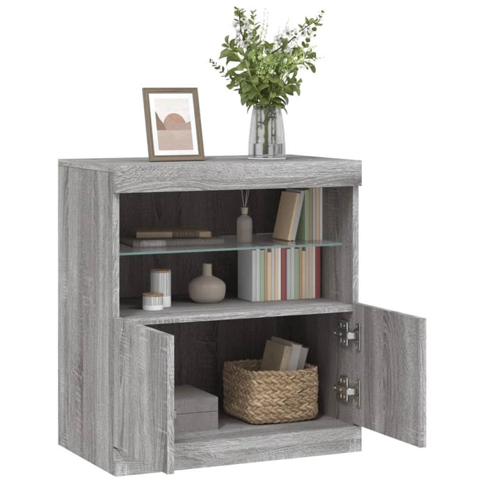 Servantă cu lumini LED, gri sonoma, 60x37x67 cm - WALTI WALTI