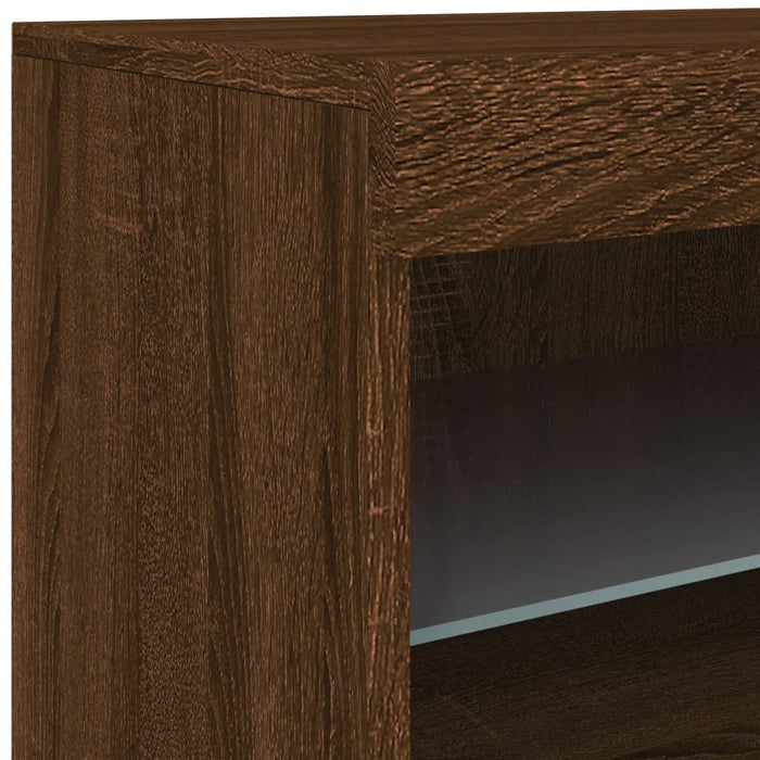 Servantă cu lumini LED, stejar maro, 60x37x67 cm WALTI