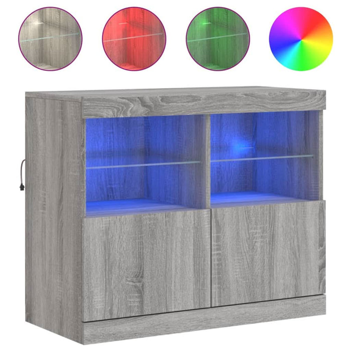 Servantă cu lumini LED, gri sonoma, 81x37x67 cm - WALTI WALTI