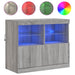 Servantă cu lumini LED, gri sonoma, 81x37x67 cm - WALTI WALTI