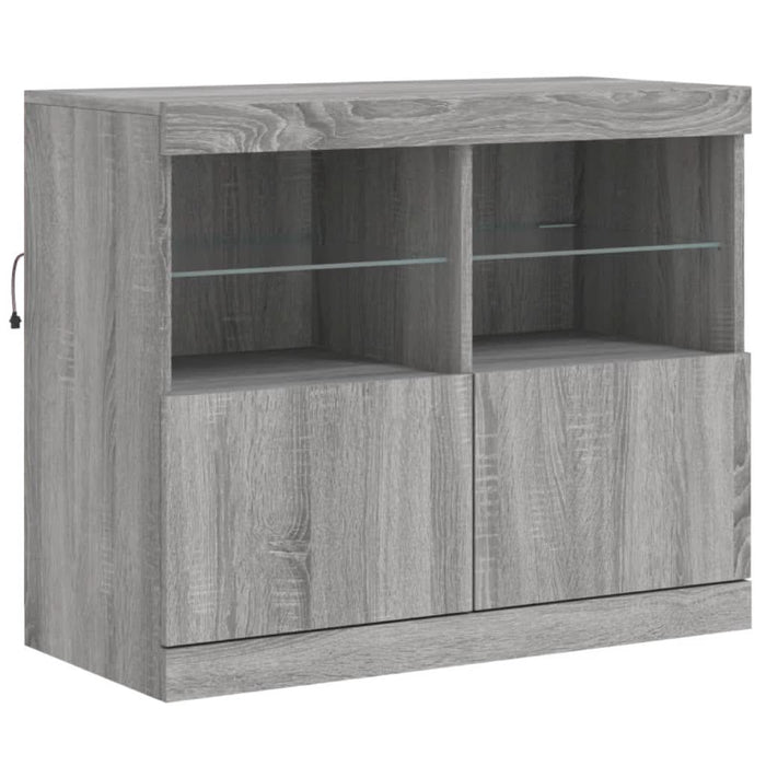 Servantă cu lumini LED, gri sonoma, 81x37x67 cm - WALTI WALTI