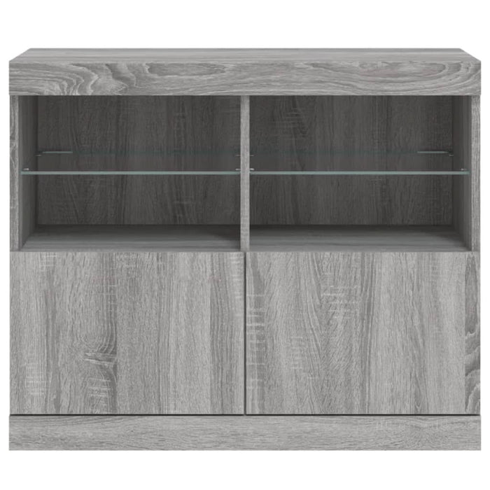 Servantă cu lumini LED, gri sonoma, 81x37x67 cm - WALTI WALTI