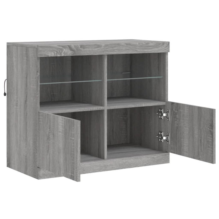 Servantă cu lumini LED, gri sonoma, 81x37x67 cm - WALTI WALTI