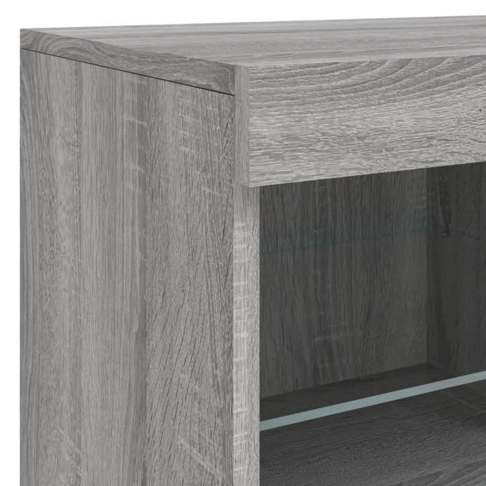 Servantă cu lumini LED, gri sonoma, 81x37x67 cm - WALTI WALTI