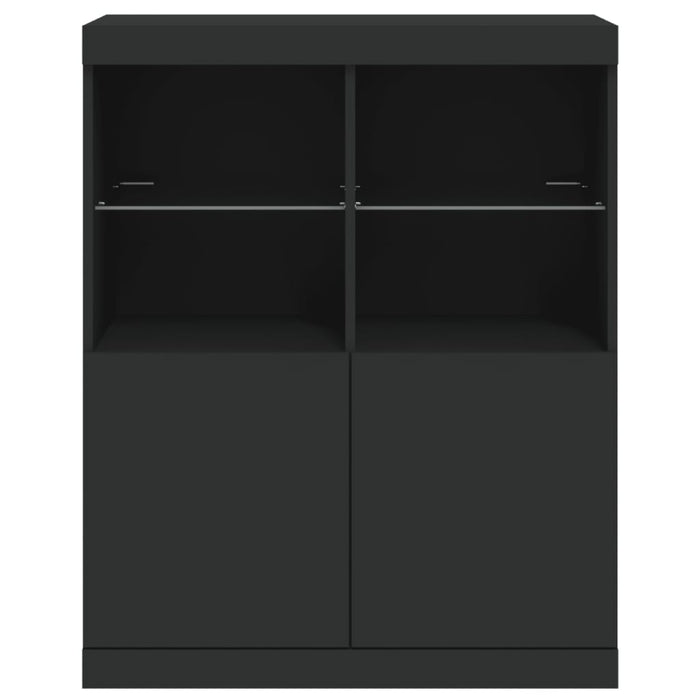 Servantă cu lumini LED, negru, 81x37x100 cm WALTI