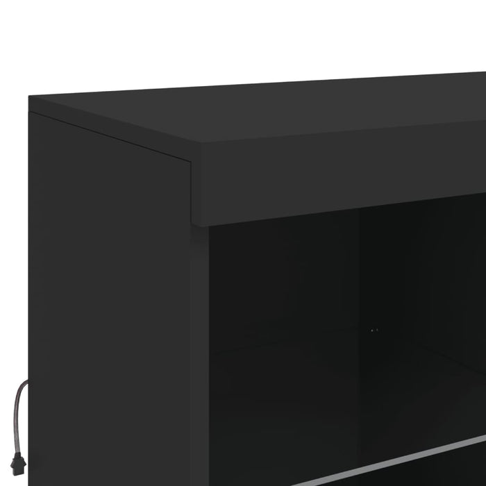 Servantă cu lumini LED, negru, 81x37x100 cm WALTI