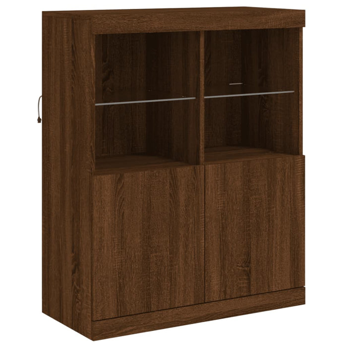 Servantă cu lumini LED, stejar maro, 81x37x100 cm WALTI