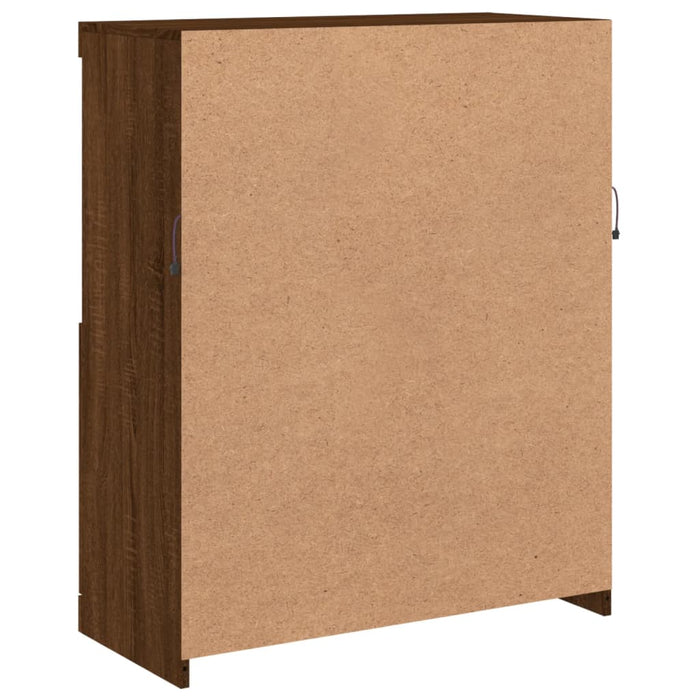 Servantă cu lumini LED, stejar maro, 81x37x100 cm WALTI