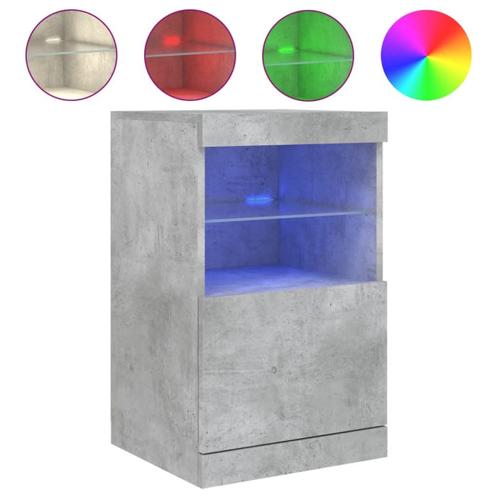 Servantă cu lumini LED, gri beton, 41x37x67 cm - WALTI WALTI