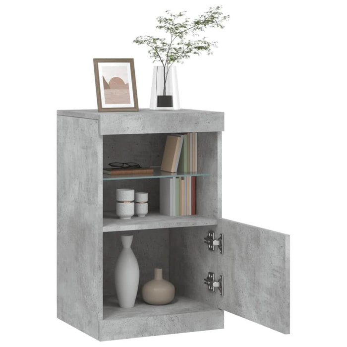 Servantă cu lumini LED, gri beton, 41x37x67 cm - WALTI WALTI