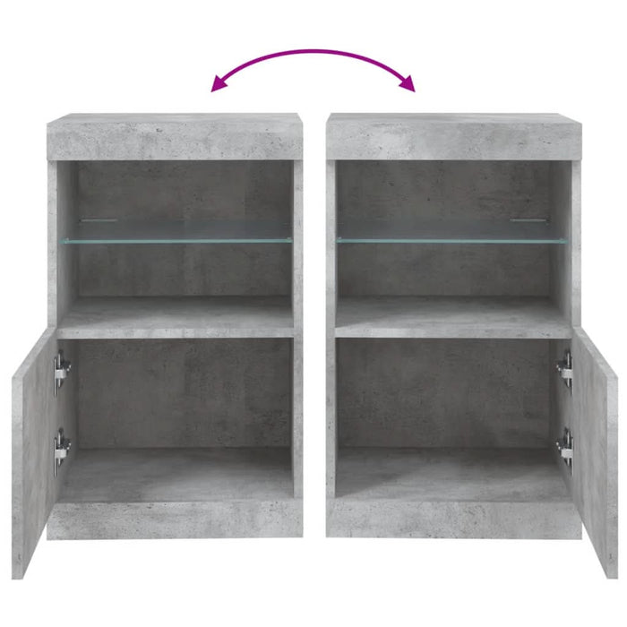 Servantă cu lumini LED, gri beton, 41x37x67 cm - WALTI WALTI
