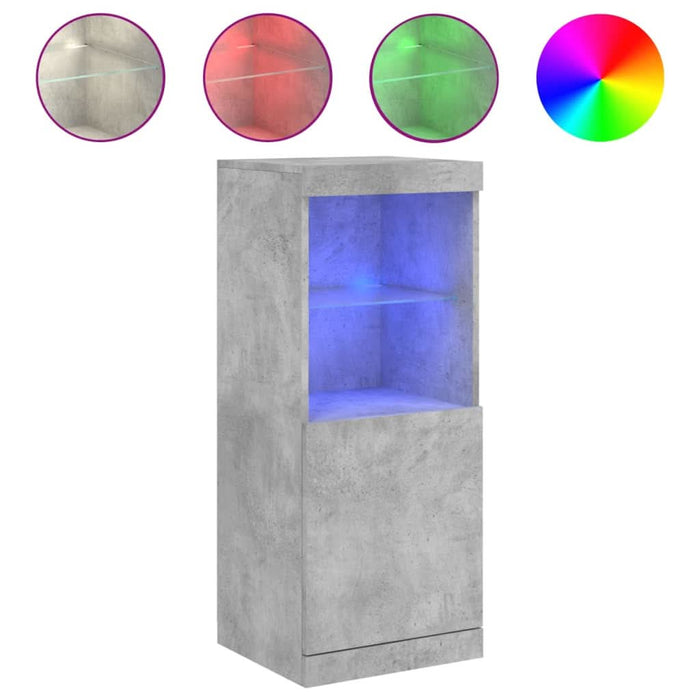 Servantă cu lumini LED, gri beton, 41x37x100 cm - WALTI WALTI