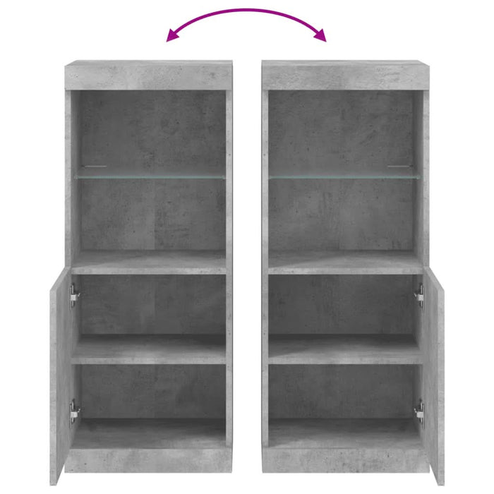 Servantă cu lumini LED, gri beton, 41x37x100 cm - WALTI WALTI