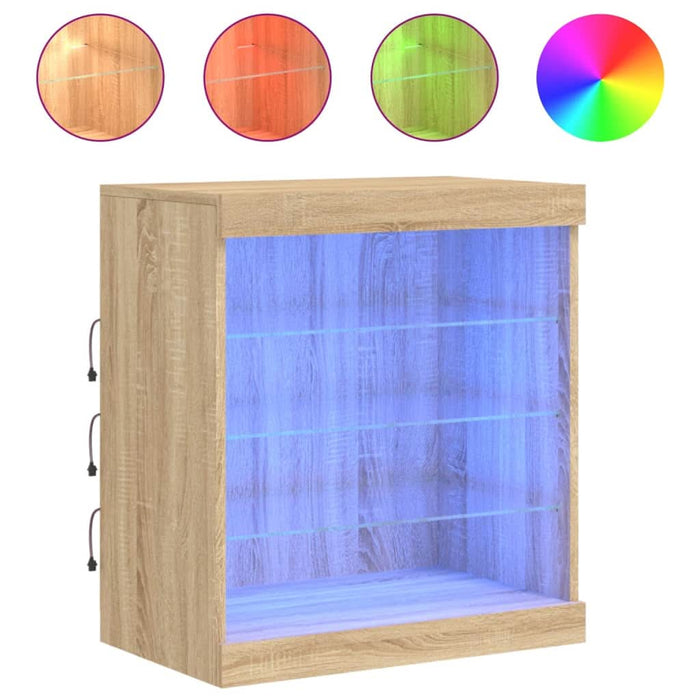 Servantă cu lumini LED, stejar sonoma, 60,5x37x67 cm - WALTI WALTI