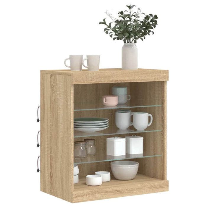 Servantă cu lumini LED, stejar sonoma, 60,5x37x67 cm - WALTI WALTI
