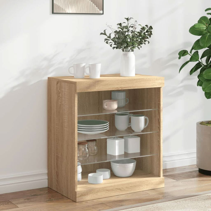 Servantă cu lumini LED, stejar sonoma, 60,5x37x67 cm - WALTI WALTI