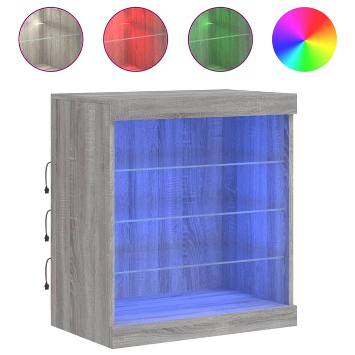 Servantă cu lumini LED, gri sonoma, 60,5x37x67 cm - WALTI WALTI