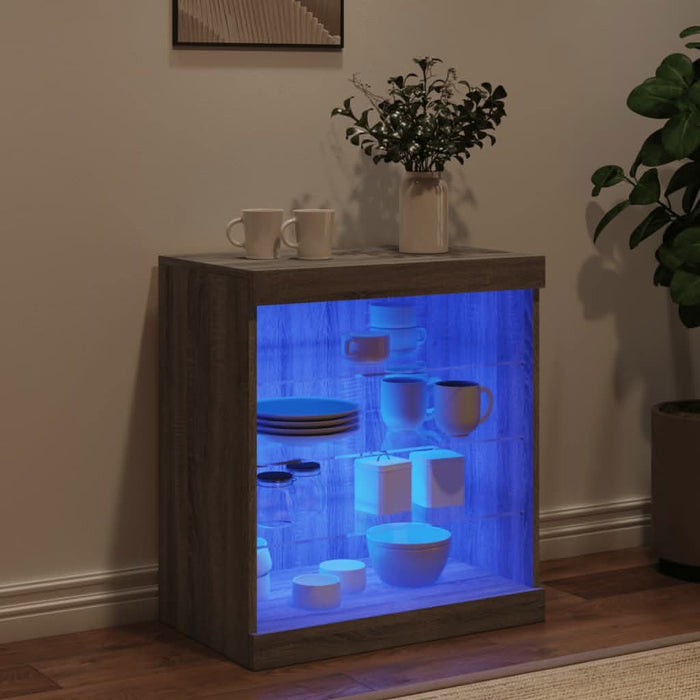 Servantă cu lumini LED, gri sonoma, 60,5x37x67 cm - WALTI WALTI