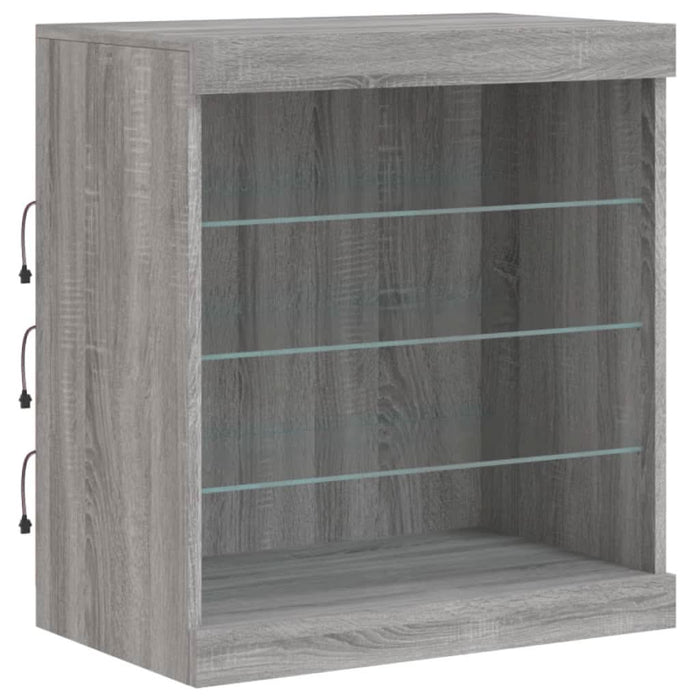Servantă cu lumini LED, gri sonoma, 60,5x37x67 cm - WALTI WALTI