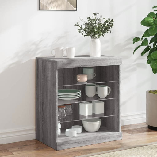 Servantă cu lumini LED, gri sonoma, 60,5x37x67 cm - WALTI WALTI