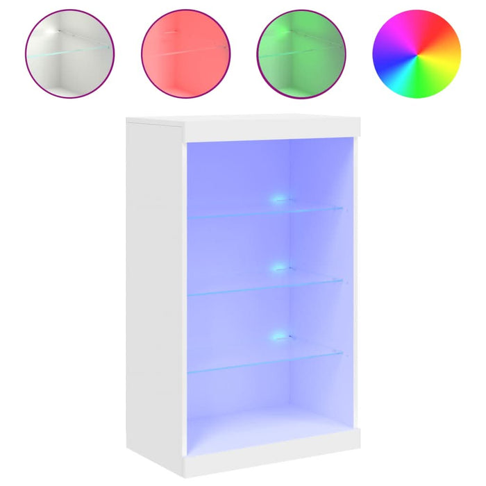 Servantă cu lumini LED, alb, 60,5x37x100 cm - WALTI WALTI