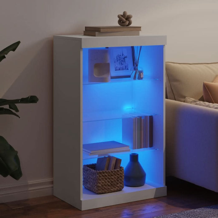 Servantă cu lumini LED, alb, 60,5x37x100 cm - WALTI WALTI