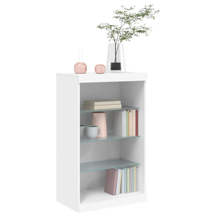 Servantă cu lumini LED, alb, 60,5x37x100 cm - WALTI WALTI