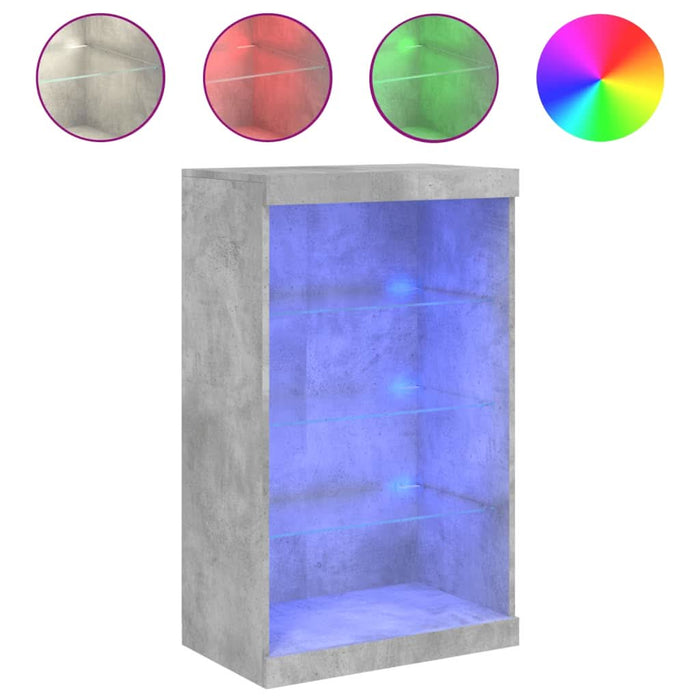 Servantă cu lumini LED, gri beton, 60,5x37x100 cm - WALTI WALTI