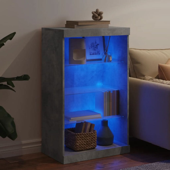 Servantă cu lumini LED, gri beton, 60,5x37x100 cm - WALTI WALTI