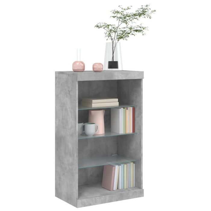 Servantă cu lumini LED, gri beton, 60,5x37x100 cm - WALTI WALTI