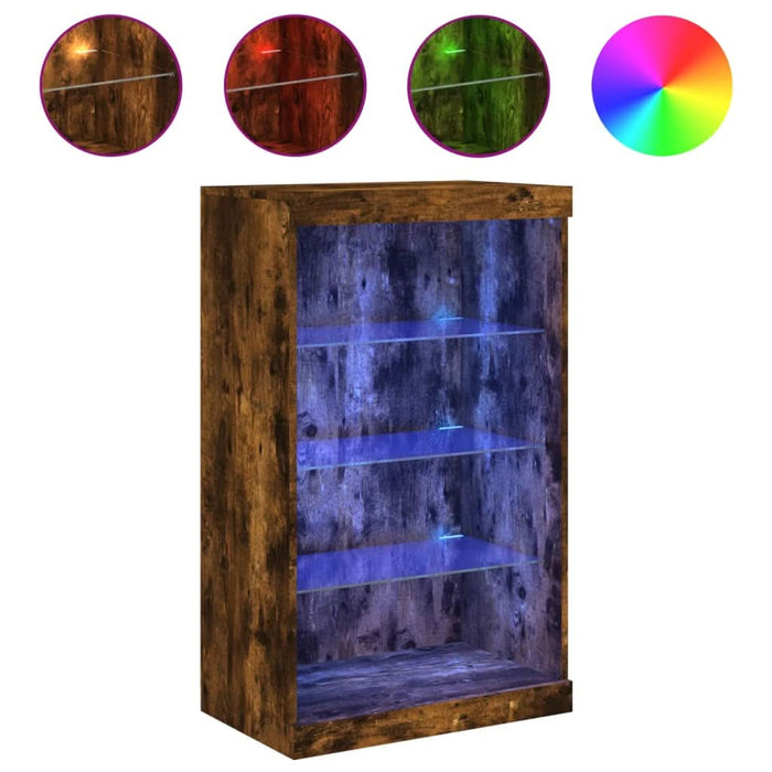 Servantă cu lumini LED, stejar fumuriu, 60,5x37x100 cm - WALTI WALTI