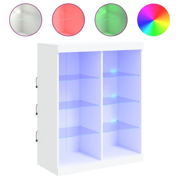 Servantă cu lumini LED, alb, 81x37x100 cm - WALTI WALTI