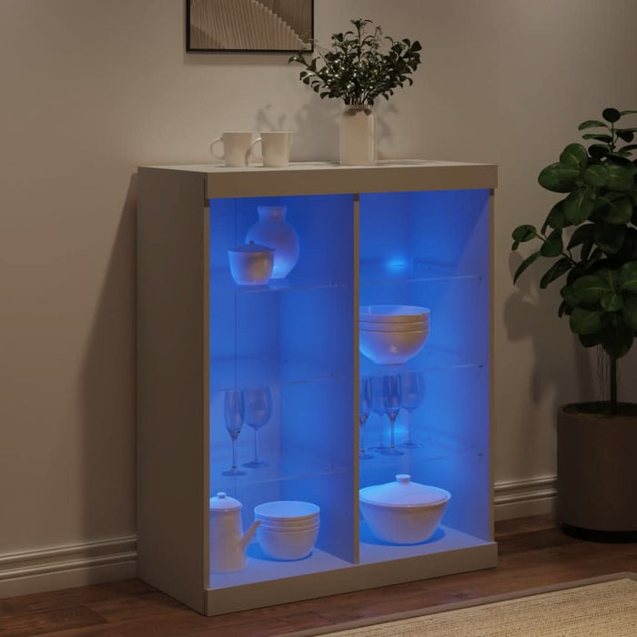 Servantă cu lumini LED, alb, 81x37x100 cm - WALTI WALTI
