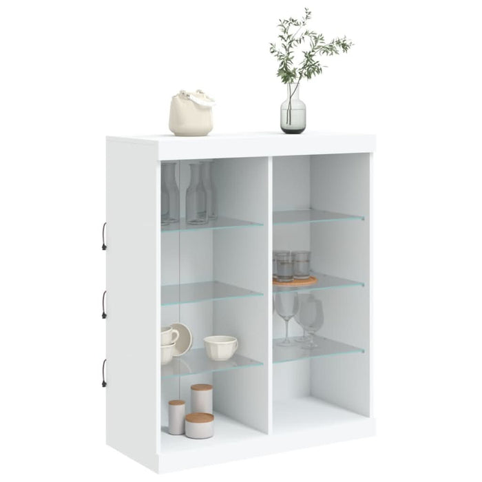 Servantă cu lumini LED, alb, 81x37x100 cm - WALTI WALTI