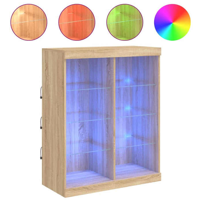 Servantă cu lumini LED, stejar sonoma, 81x37x100 cm - WALTI WALTI