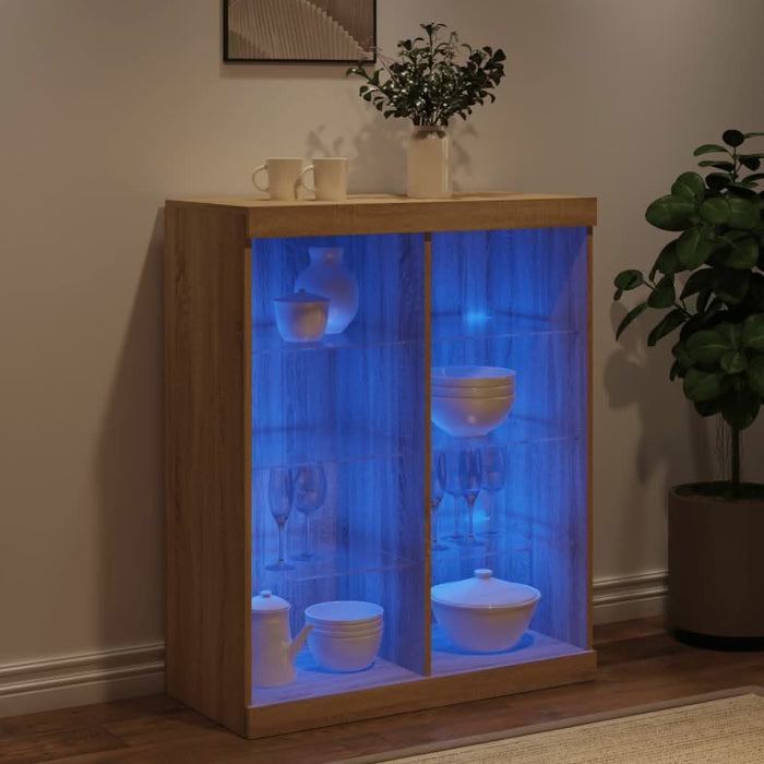 Servantă cu lumini LED, stejar sonoma, 81x37x100 cm - WALTI WALTI