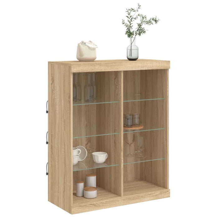 Servantă cu lumini LED, stejar sonoma, 81x37x100 cm - WALTI WALTI