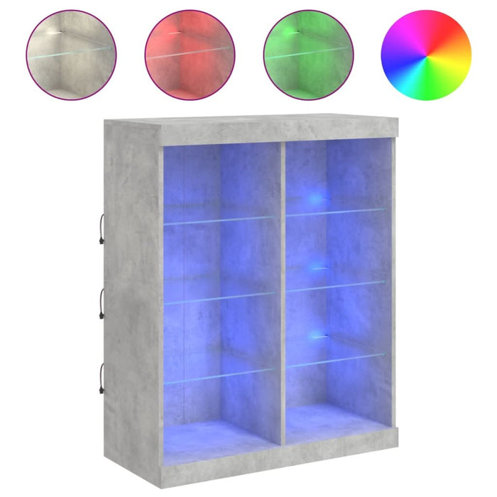 Servantă cu lumini LED, gri beton, 81x37x100 cm - WALTI WALTI