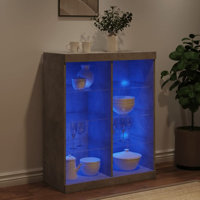 Servantă cu lumini LED, gri beton, 81x37x100 cm - WALTI WALTI