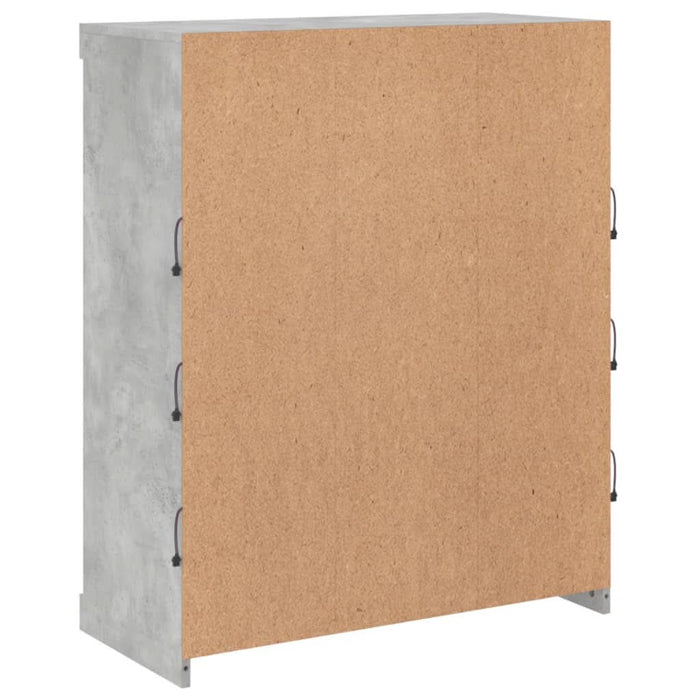 Servantă cu lumini LED, gri beton, 81x37x100 cm - WALTI WALTI